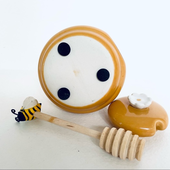 Honey Miel Honey Pot and Dipper Ceramic - Picture 6 of 10